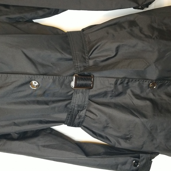 Capelli Womens Black With Leopard Print Lining Longsleeve Button Up Raincoat - Picture 4 of 16